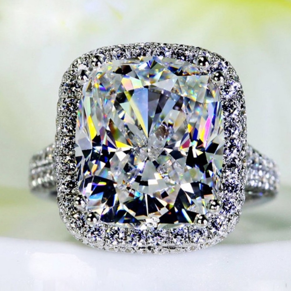 NEW 925 STERLING SILVER HALO DOME ENGAGEMENT RING